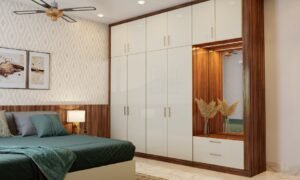 wardrobe-finished-glossy-ivory-and-classic-walnut-laminate